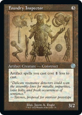 Foundry Inspector (Schematic) (The Brothers' War: Retro Frame Artifacts) Light Play Foil