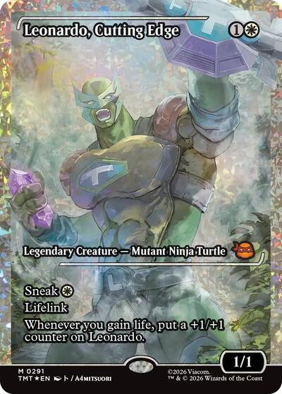 Leonardo, Cutting Edge (Showcase) (Fracture Foil) (Teenage Mutant Ninja Turtles) Near Mint Foil