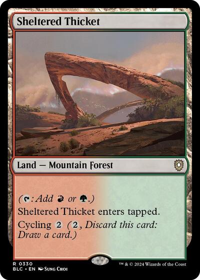 Sheltered Thicket (Commander: Bloomburrow) Near Mint