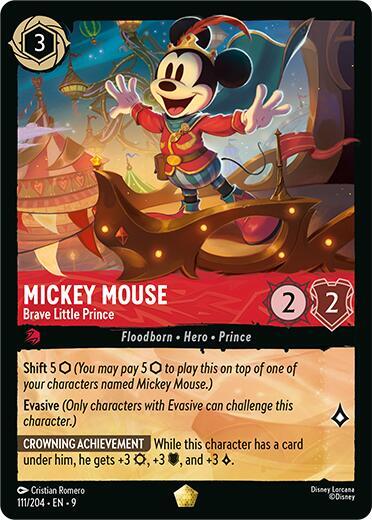 Mickey Mouse - Brave Little Prince (Fabled) Near Mint Cold Foil