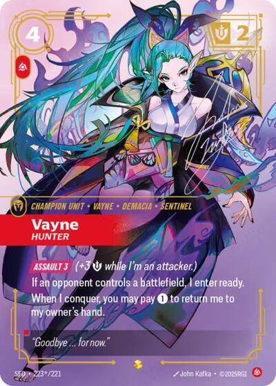 Vayne Hunter (Signature) (Spiritforged) Near Mint Foil