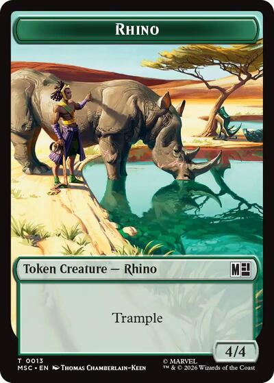 Rhino (013) / Elephant (012) Double-Sided Token (Commander: Marvel Super Heroes) Near Mint