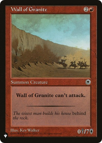 Wall of Granite (The List) Near Mint