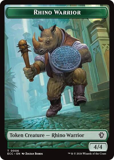 Rhino Warrior / Elemental (0009) Double-Sided Token (Commander: Lorwyn Eclipsed) Near Mint
