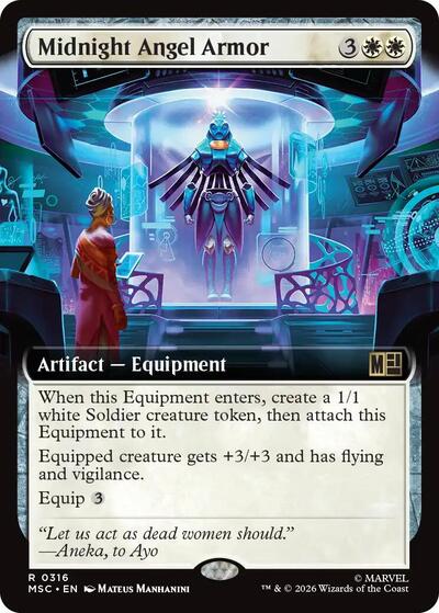 Midnight Angel Armor (Extended Art) (Commander: Marvel Super Heroes) Near Mint