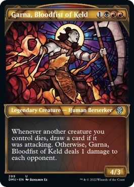 Garna, Bloodfist of Keld (Showcase) (Dominaria United) Light Play Foil