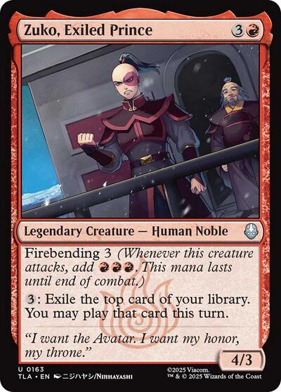 Zuko, Exiled Prince (Avatar: The Last Airbender) Near Mint Foil