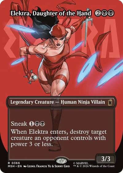 Elektra, Daughter of the Hand (Borderless) (366) (Marvel Super Heroes) Near Mint Foil