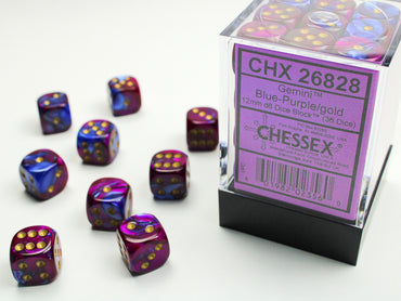 Chessex Gemini Blue-Purple/Gold Dice Block (36 Dice)