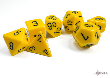 Chessex Opaque Yellow/Black - Polyhedral 7-Die Set