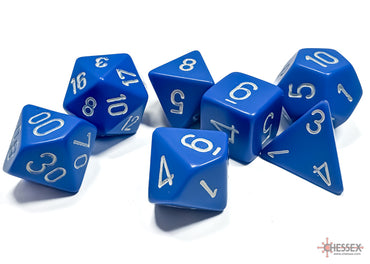 Chessex Opaque Blue/White - Polyhedral 7-Die Set