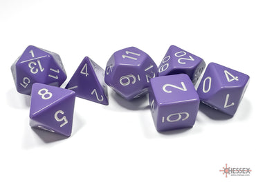 Chessex Opaque Purple/White - Polyhedral 7-Die Set