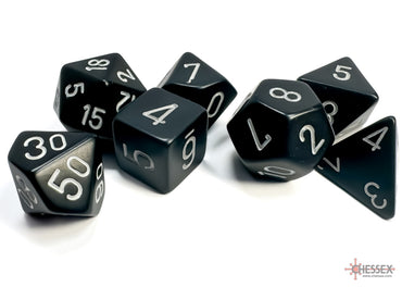 Chessex Opaque Black/White - Polyhedral 7-Die Set