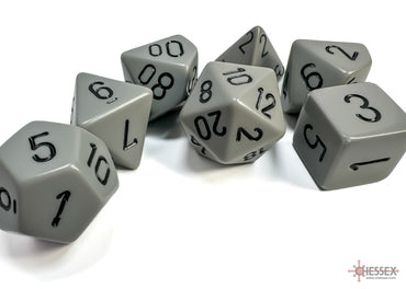 Chessex Opaque Dark Grey/Black - Polyhedral 7-Die Set