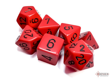 Chessex Opaque Red/Black - Polyhedral 7-Die Set