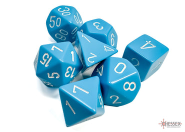 Chessex Opaque Light Blue/White - Polyhedral 7-Die Set