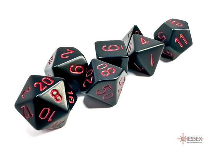 Chessex Opaque Black/Red - Polyhedral 7-Die Set