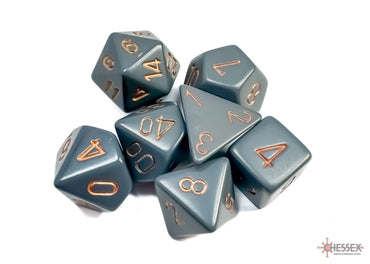 Chessex Opaque Dark Grey/Copper - Polyhedral 7-Die Set