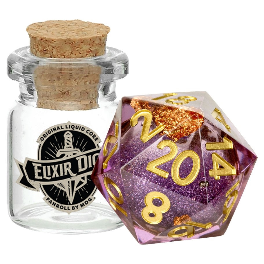 FanRoll D20 18mm Elixir Liquid Core Aether Abstract