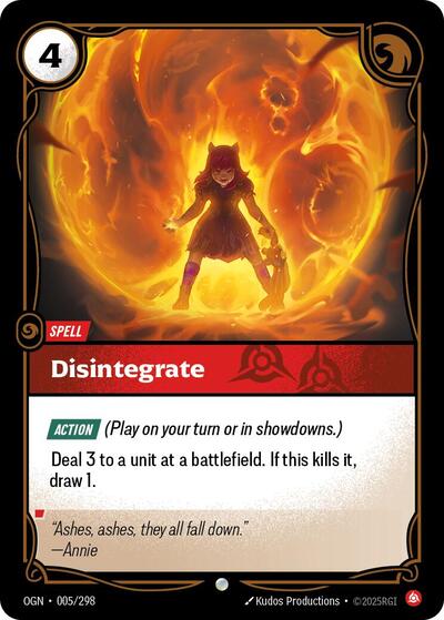 Disintegrate (Origins) Near Mint Foil