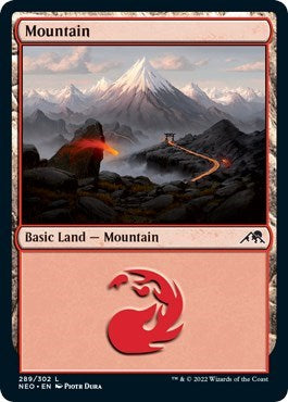 Mountain (289) (Kamigawa: Neon Dynasty) Near Mint Foil