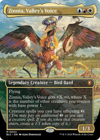 Zinnia, Valley's Voice (Borderless) (Commander: Bloomburrow) Near Mint Foil