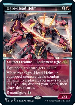 Ogre-Head Helm (Showcase) (Kamigawa: Neon Dynasty) Near Mint Foil