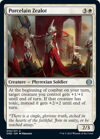 Porcelain Zealot (Phyrexia: All Will Be One) Near Mint Foil