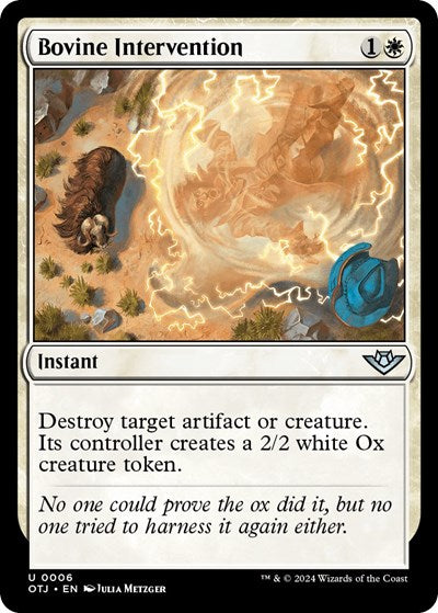 Bovine Intervention (Outlaws of Thunder Junction) Near Mint Foil