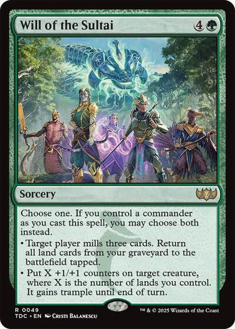 Will of the Sultai (Commander: Tarkir: Dragonstorm) Near Mint
