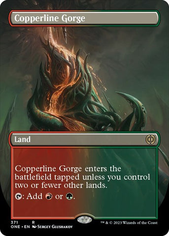 Copperline Gorge (Borderless) (Phyrexia: All Will Be One) Near Mint