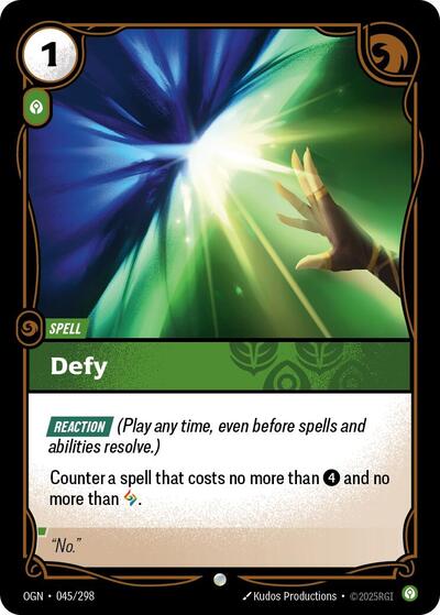 Defy (Origins) Near Mint Foil