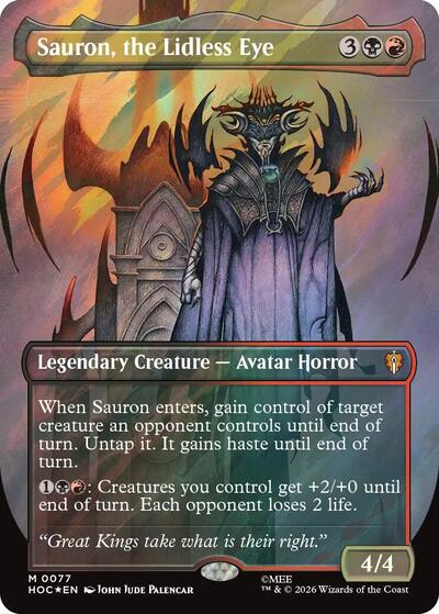 Sauron, the Lidless Eye (Borderless) (Surge Foil) (The Hobbit: Eternal-Legal) Near Mint Foil