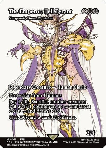 The Emperor, Hell Tyrant - Yawgmoth, Thran Physician (Showcase) (Universes Beyond: FINAL FANTASY: Through the Ages) Near Mint