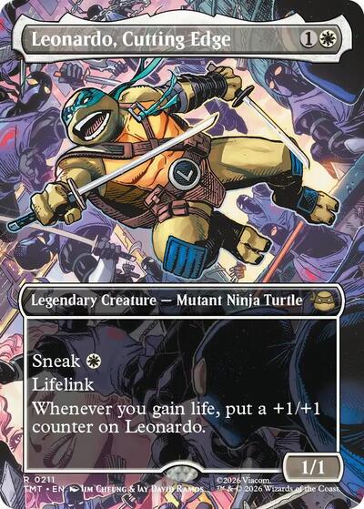 Leonardo, Cutting Edge (Borderless) (Teenage Mutant Ninja Turtles) Near Mint Foil