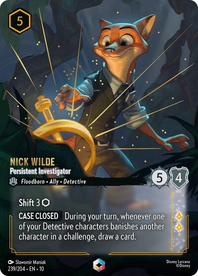 Nick Wilde - Persistent Investigator (Enchanted) (Whispers in the Well) Near Mint Holofoil