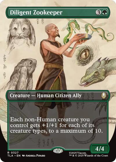 Diligent Zookeeper (Borderless) (Avatar: The Last Airbender) Near Mint Foil