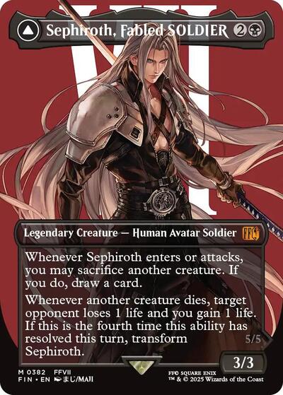 Sephiroth, Fabled SOLDIER (Borderless) (0382) (Universes Beyond: FINAL FANTASY) Near Mint