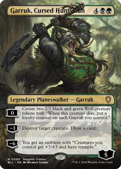 Garruk, Cursed Huntsman (Borderless) (Commander: Bloomburrow) Near Mint Foil