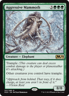 Aggressive Mammoth (Magic 2020 Core Set) Near Mint