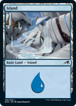 Island (286) (Kamigawa: Neon Dynasty) Near Mint Foil