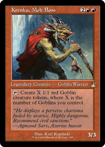 Krenko, Mob Boss (Retro Frame) (Ravnica Remastered) Near Mint