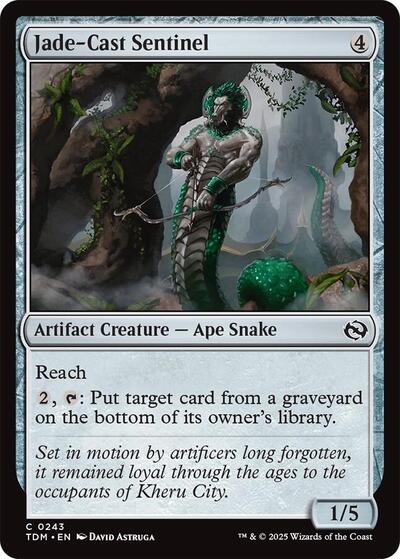 Jade-Cast Sentinel (Tarkir: Dragonstorm) Light Play Foil