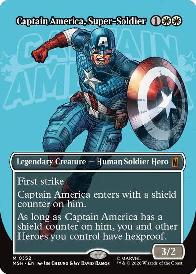 Captain America, Super-Soldier (Borderless) (0352) (Marvel Super Heroes) Near Mint Foil