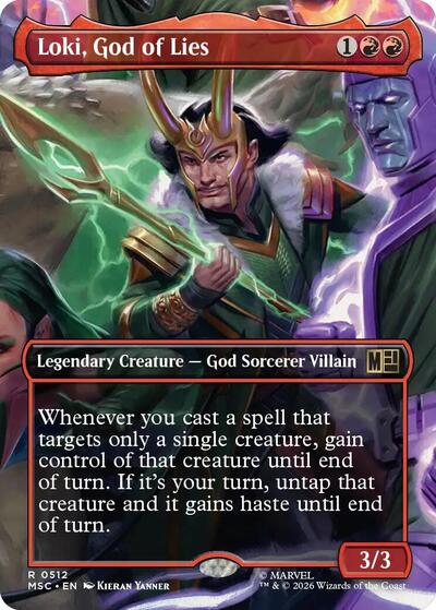 Loki, God of Lies (Borderless) (Commander: Marvel Super Heroes) Near Mint Foil