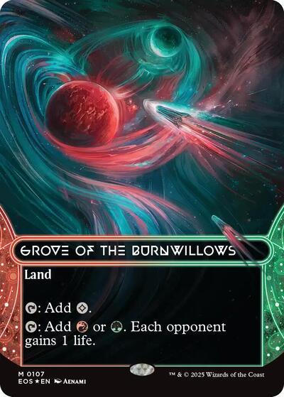 Grove of the Burnwillows (0107) (Borderless) (Galaxy Foil) (Stellar Sights) Near Mint Foil