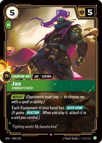 Jax Unmatched (Spiritforged) Near Mint Foil