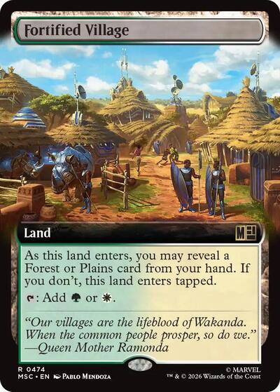 Fortified Village (Extended Art) (Commander: Marvel Super Heroes) Near Mint