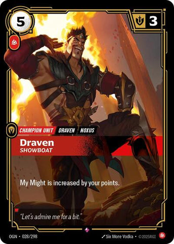 Draven Showboat (Origins) Near Mint Foil