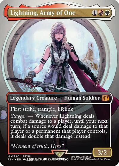 Lightning, Army of One (Borderless) (0320) (Universes Beyond: FINAL FANTASY) Near Mint Foil